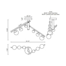 Load image into Gallery viewer, Juniper LED Semi-Flush Mount Ceiling Light - line drawing.
