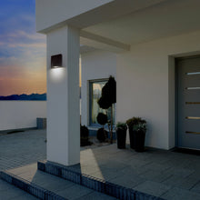 Load image into Gallery viewer, Lenox Outdoor LED Wall Light in Outside Area.