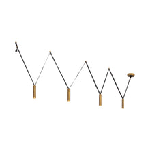 Load image into Gallery viewer, Mason LED Linear Pendant Light in Vintage Brass.
