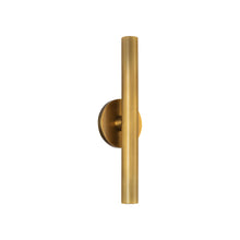 Load image into Gallery viewer, Mason LED Wall Light in Vintage Brass (16-Inch).