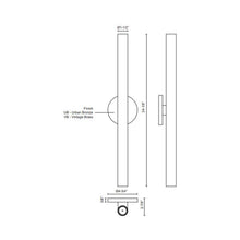 Load image into Gallery viewer, Mason LED Wall Light - line drawing.