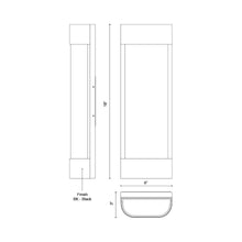 Load image into Gallery viewer, Moondew Outdoor LED Wall Light - line drawing.