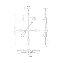 Load image into Gallery viewer, Mulberry LED Chandelier - line drawing.