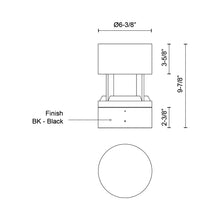 Load image into Gallery viewer, Novato Outdoor LED Path Light - line drawing.