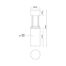 Load image into Gallery viewer, Novato Outdoor LED Path Light - line drawing.