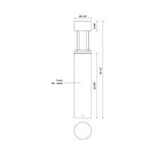 Load image into Gallery viewer, Novato Outdoor LED Path Light - line drawing.