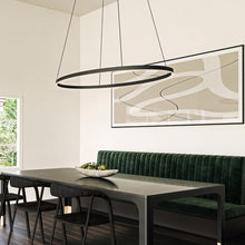 Load image into Gallery viewer, Ovale LED Linear Pendant Light in dining room.