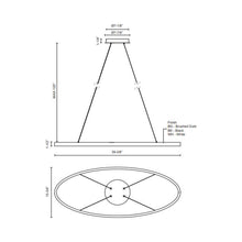 Load image into Gallery viewer, Ovale LED Linear Pendant Light - line drawing.