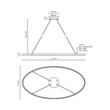 Load image into Gallery viewer, Ovale LED Linear Pendant Light - line drawing.