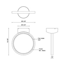 Load image into Gallery viewer, Parc Outdoor LED Ceiling Light - line drawing.