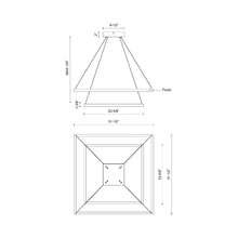 Load image into Gallery viewer, Piazza LED Chandelier - line drawing.