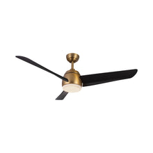 Load image into Gallery viewer, Thalia LED Ceiling Fan in Brushed Gold/Matte Black.