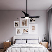 Load image into Gallery viewer, Thalia LED Ceiling Fan in bedroom.