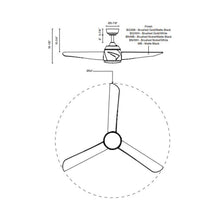 Load image into Gallery viewer, Thalia LED Ceiling Fan - line drawing.