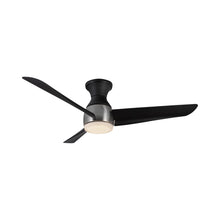 Load image into Gallery viewer, Thalia LED Flush Mount Ceiling Fan in Brushed Nickel/Matte Black.