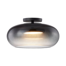 Load image into Gallery viewer, Trinity LED Semi Flush Mount Ceiling Light in Smoked.
