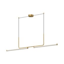 Load image into Gallery viewer, Vesper LED Linear Pendant Light in Brushed Gold (2-Light).