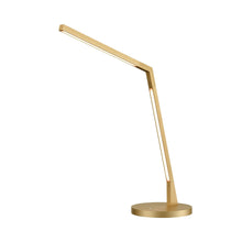 Load image into Gallery viewer, Miter LED Desk Lamp in Brushed Gold.