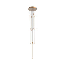 Load image into Gallery viewer, Motif Round LED Pendant Light in Brushed Gold (Large).