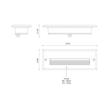 Load image into Gallery viewer, Newport Outdoor LED Recessed Wall Light - line drawing.