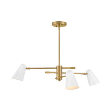 Load image into Gallery viewer, Birdie Chandelier in Lacquered Brass/Matte White.