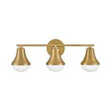Load image into Gallery viewer, Haddie Bath Wall Light in Lacquered Brass (3-Light).