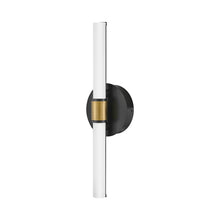 Load image into Gallery viewer, Kai LED Bath Wall Light in Black/Lacquered Brass.