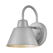 Load image into Gallery viewer, Wes Outdoor Gooseneck Barn Wall Light in Antique Brushed Aluminum.
