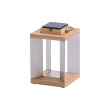 Load image into Gallery viewer, Blade Outdoor Solar LED Lantern in Teak/Stainless Steel (Small).