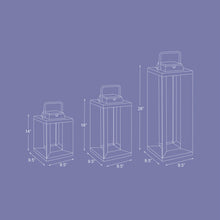 Load image into Gallery viewer, Blade Outdoor Solar LED Lantern - line drawing.