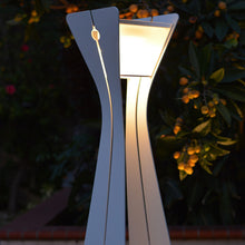 Load image into Gallery viewer, Bloom Outdoor Solar LED Floor Lamp in Outside Area.