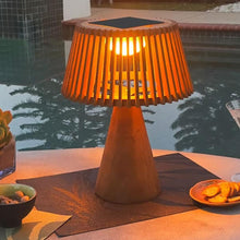 Load image into Gallery viewer, Enoki Outdoor Solar LED Table Lamp in Outside Area.