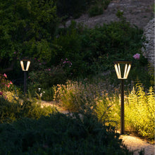 Load image into Gallery viewer, Metro Outdoor Solar LED Floor Lamp in Outside Area.