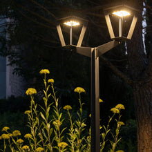 Load image into Gallery viewer, Metro Outdoor Solar LED Floor Lamp in Outside Area.