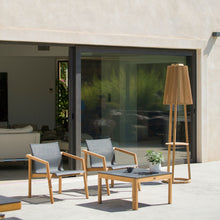 Load image into Gallery viewer, Palma Outdoor Solar LED Floor Lamp in Outside Area.