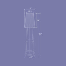 Load image into Gallery viewer, Palma Outdoor Solar LED Floor Lamp - line drawing.