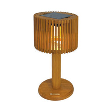 Load image into Gallery viewer, Pixy Outdoor Solar LED Table Lamp in Teak.