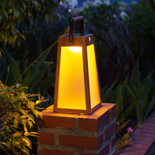 Load image into Gallery viewer, Roam Outdoor Solar LED Lantern in Outside Area.