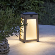 Load image into Gallery viewer, Tecka Outdoor Solar LED Lantern in Outside Area.