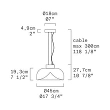 Load image into Gallery viewer, Aella LED Pendant Light - line drawing.