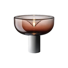 Load image into Gallery viewer, Aella LED Table Lamp in Shaded Burgundy/Matte White (Small).