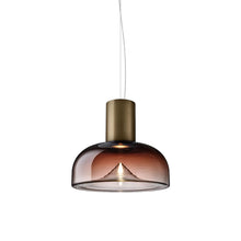 Load image into Gallery viewer, Aella SL LED Neck Pendant Light in Shaded Burgundy/Matte Bronze (Small).