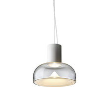 Load image into Gallery viewer, Aella SL LED Neck Pendant Light in Transparent With White Spot/Matte White (Small).