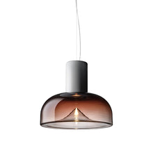 Load image into Gallery viewer, Aella SL LED Neck Pendant Light in Shaded Burgundy/Matte White (Medium).