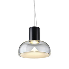Load image into Gallery viewer, Aella SL LED Neck Pendant Light in Transparent With White Spot/Matte Black (Medium).