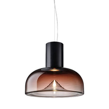 Load image into Gallery viewer, Aella SL LED Neck Pendant Light in Shaded Burgundy/Matte Black (Large).