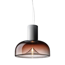 Load image into Gallery viewer, Aella SL LED Neck Pendant Light in Shaded Burgundy/Matte White (Large).