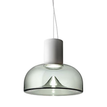 Load image into Gallery viewer, Aella SL LED Neck Pendant Light in Smoke Grey/Matte White (Large).