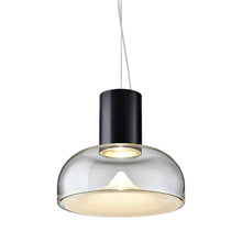 Load image into Gallery viewer, Aella SL LED Neck Pendant Light in Transparent With White Spot/Matte Black (Large).