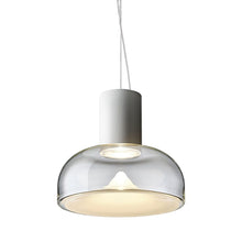 Load image into Gallery viewer, Aella SL LED Neck Pendant Light in Transparent With White Spot/Matte White (Large).